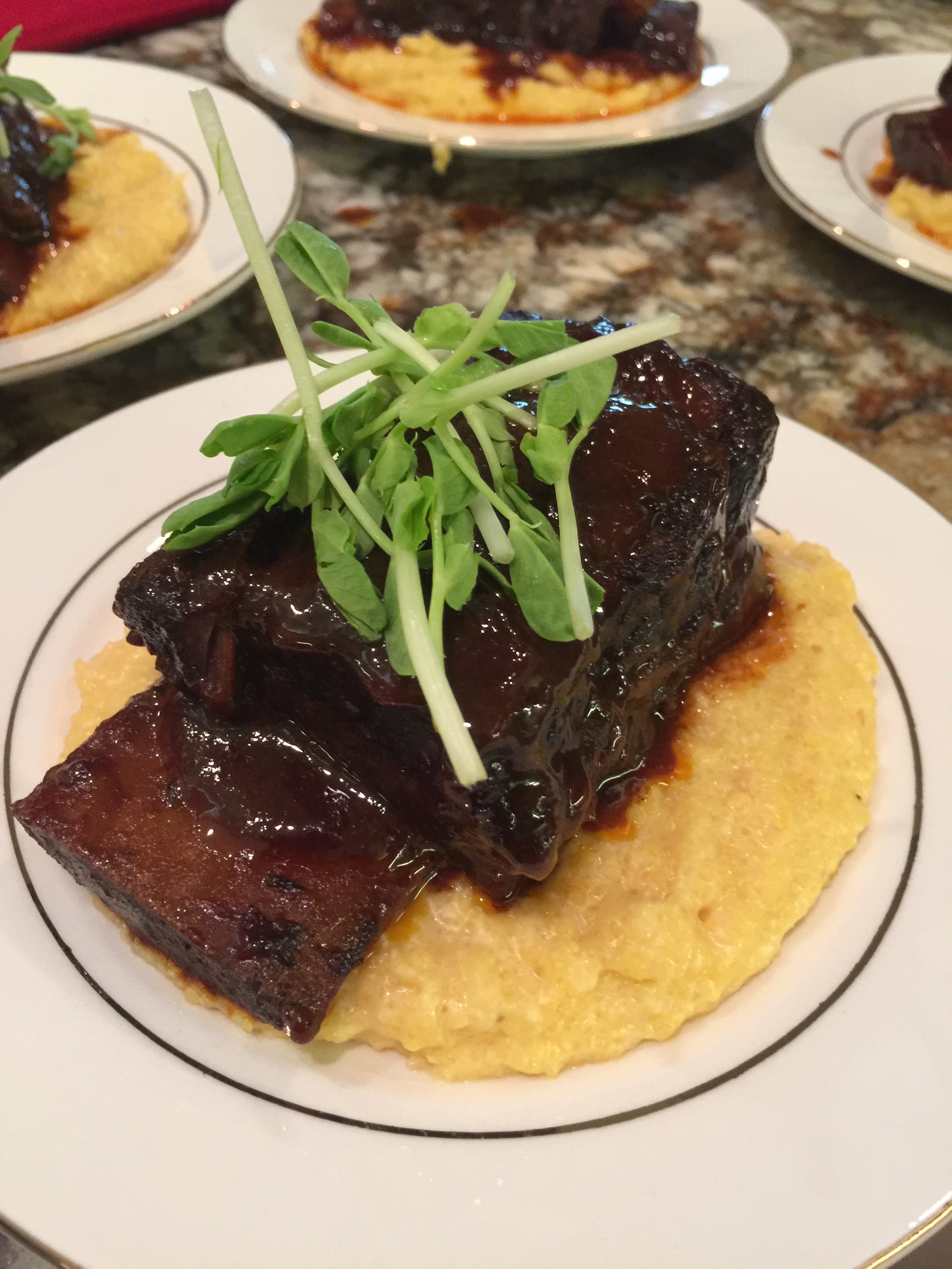 Braised Short Ribs with Creamy Goat Cheese Polenta